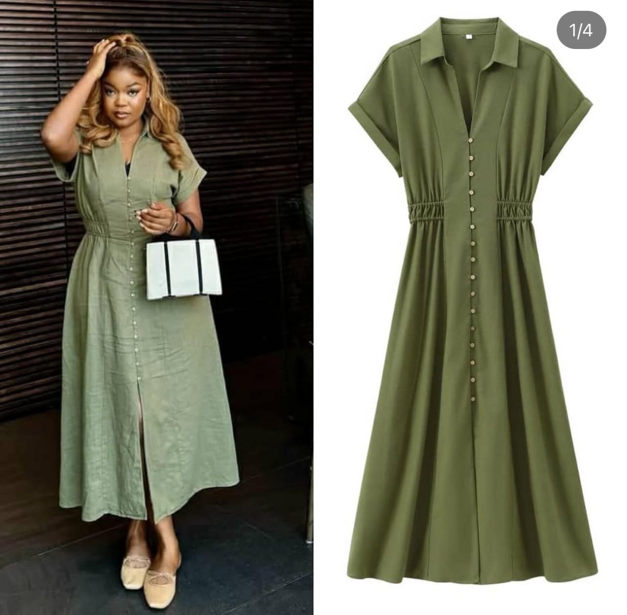 stylish button down gown